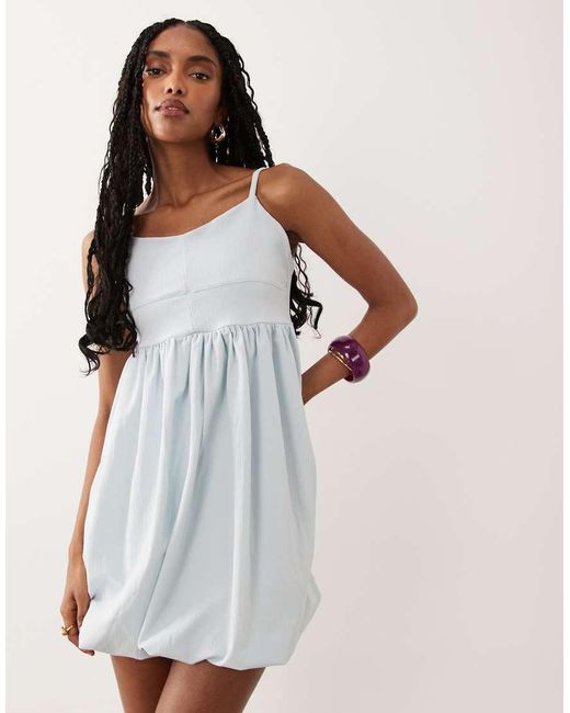 ASOS Natural Cami Mini Bubble Dress With Open Back