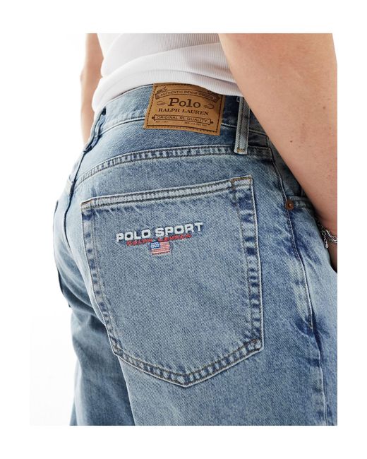 Polo Ralph Lauren Blue Sport Capsule Logo Pocket Straight Leg Jeans Classic Fit for men