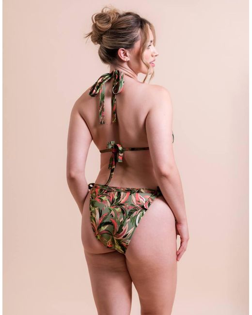 Curvy Kate Pink Sunset Palm String Bikini Top