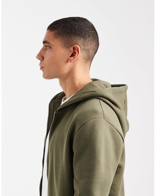 ASOS – basic-kapuzenjacke in Green für Herren