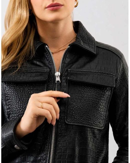 Bolongaro Trevor Black Real Leather Thea Jacket