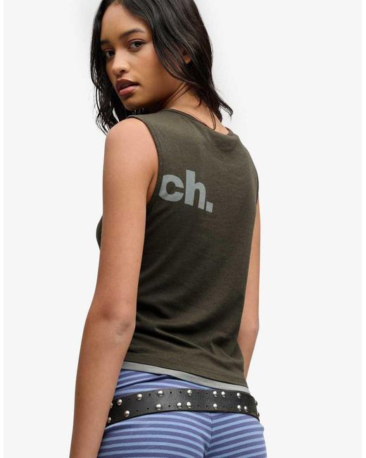 Bench x Superdry & Co Green Fitted Layer Tank Vest
