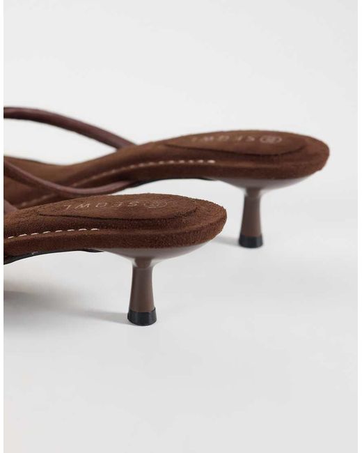 SEQWL Natural Capri Heeled Thong Sandals