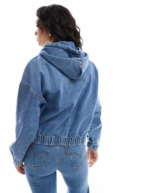 ONLY Blue Hooded Denim Jacket