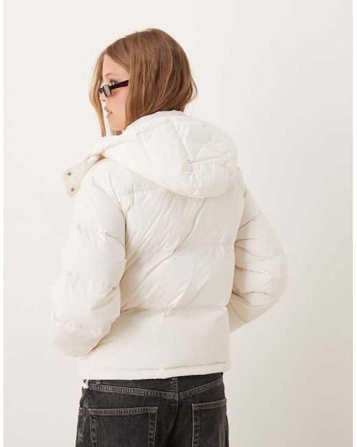 Chaqueta Corta Blanca Acolchada Básica De Calvin Klein de color Natural