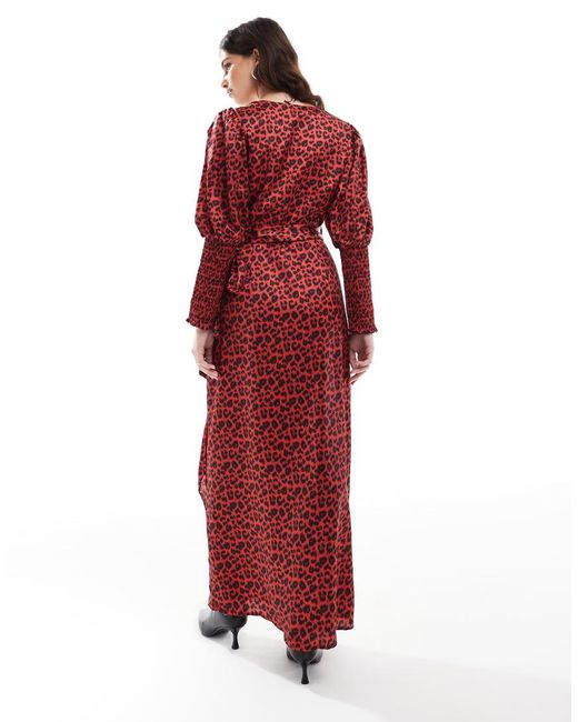Glamorous Shirred Cuff Wrap Maxi-Dress