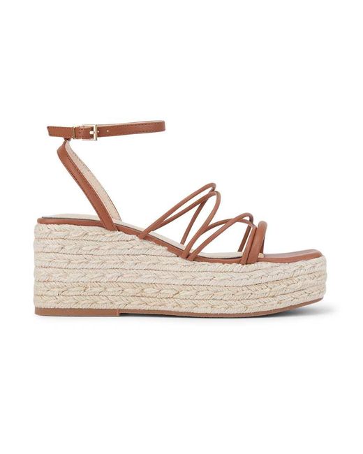 SEQWL Brown Open Toe Wedge Sandals Summer Casual Slingback Fastening