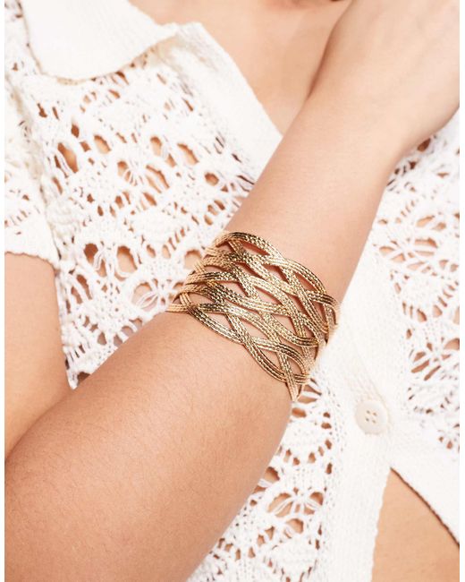ASOS Natural Large Lattice Cuff Bracelet