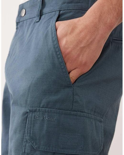Barbour Blue Draftmen Relaxed Cargo Shorts for men