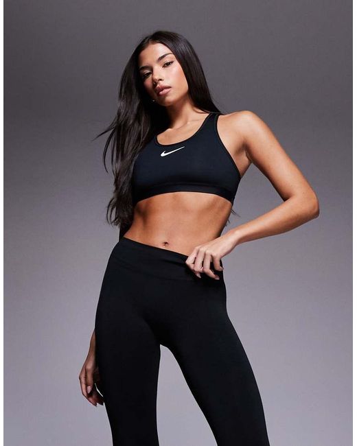 Nike Blue Swoosh High Support Sports Bra