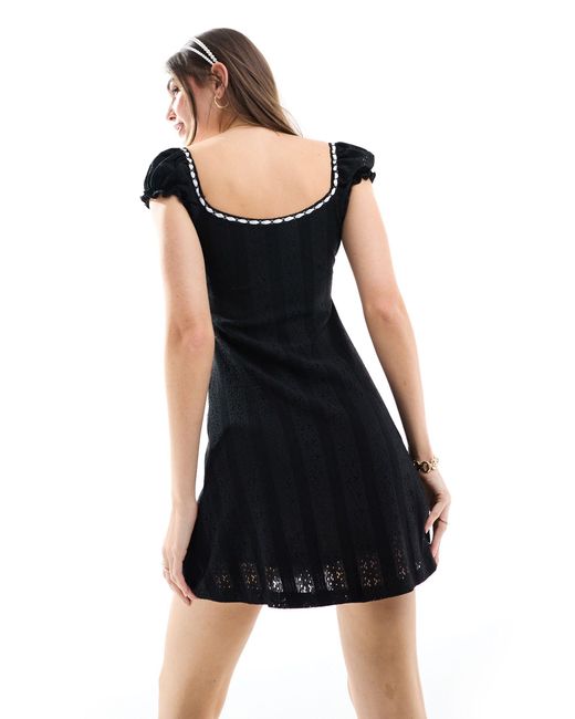 Miss Selfridge Black Milkmaid Dress