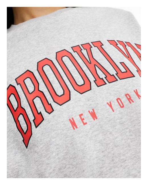 Pieces White 'brooklyn' Sweatshirt Co-ord