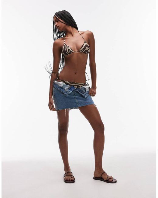 & Other Stories Brown Triangle Bikini Top With Removeable Padding