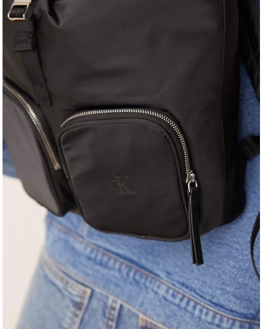 Calvin Klein Blue Nylon Pocket Backpack