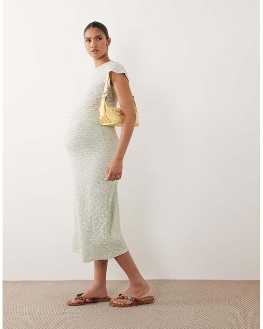 Mama.licious White Mamalicious Maternity Jersey Daisy Lace Crop Top