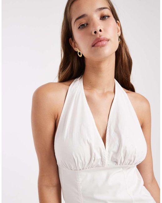 WeWoreWhat White Halter Neck Corset Top