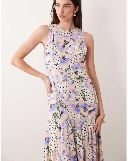 ASOS Pink Racer Maxi Dress With Godets