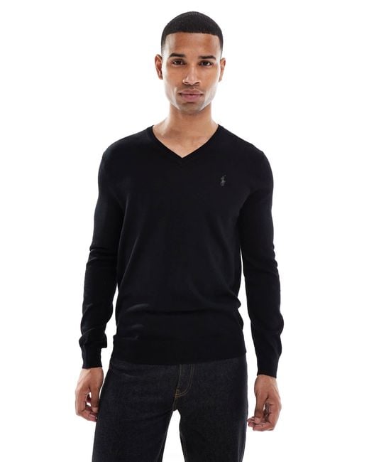 Polo Ralph Lauren – strickpullover aus merinowolle in Blue für Herren