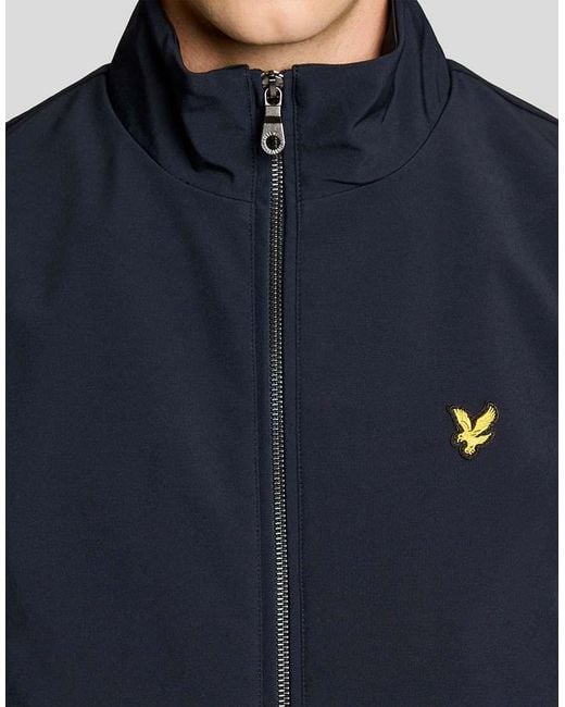 Lyle & Scott Blue Mid Jackets Mesh Back Softshell Funnel Neck Jacket for men