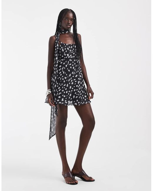 ASOS Brown Cami Mini Dress With Scarf