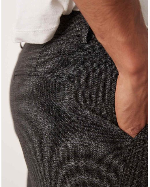 Pantalones De Traje Negro Jaspeado De Corte Pitillo De -Gris ASOS de hombre de color White
