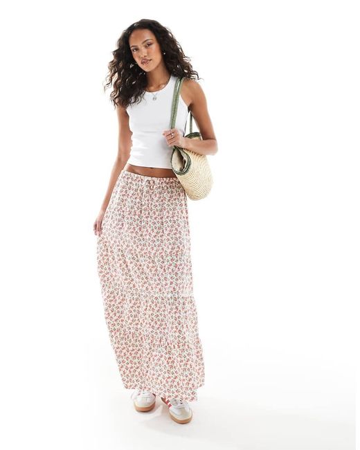 Cotton On Pink Tierred Maxi Skirt