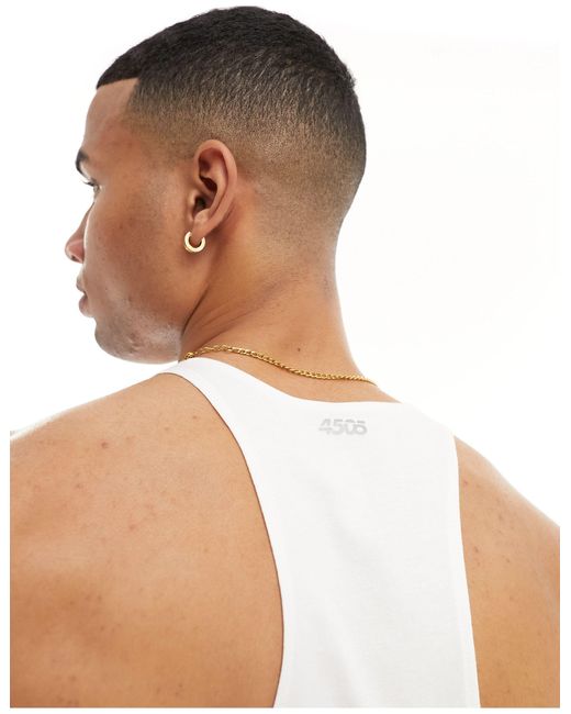 ASOS 4505 White Icon Training Stringer Tank Top With Quick Dry for men