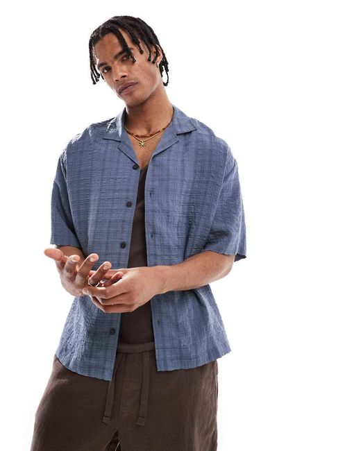 Camicia di Pull&Bear in Blue da Uomo