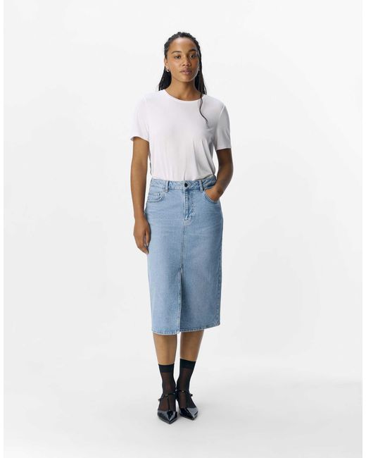 Object Blue – midirock aus mittelem denim