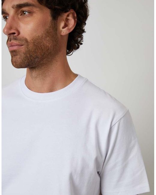 Threadbare White Peached Cotton Short Sleeve T-Shirt for men