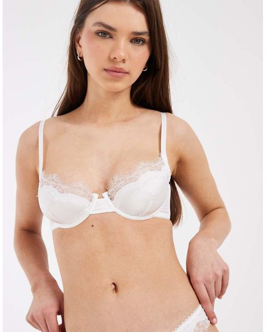 KAT THE LABEL Brown Sorrento Satin Lace Underwired Bra