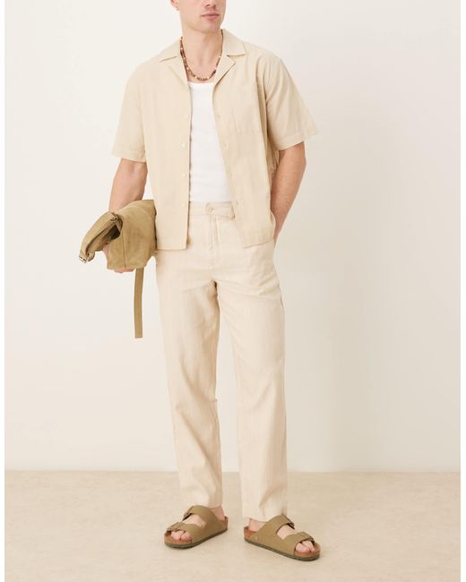 Mango Natural Linen Mix Relaxed Fit Trouser for men