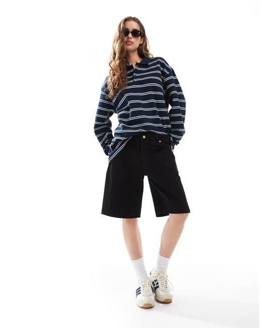 Dr. Denim Blue Lea Low Waist Relaxed Fit Jort Shorts
