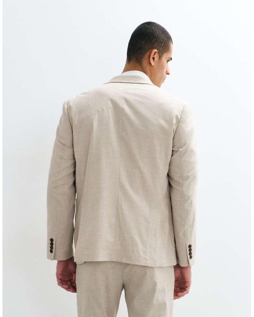 SELECTED Natural Co-ord Linen Blend Regular Suit Jacket for men