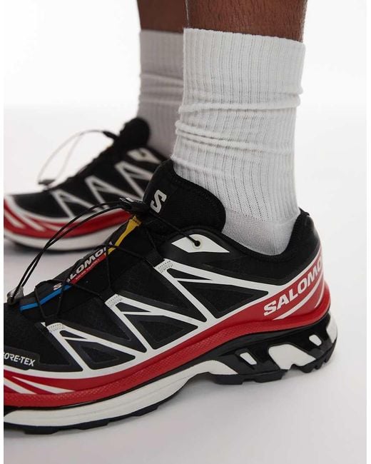 Zapatillas De Deporte Negras, Rojo Escarlata Y Vainilla Xt-6 Gtx De Salomon de color Black