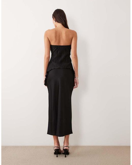 ASOS Black Plisse Twist Bust Bandeau Top