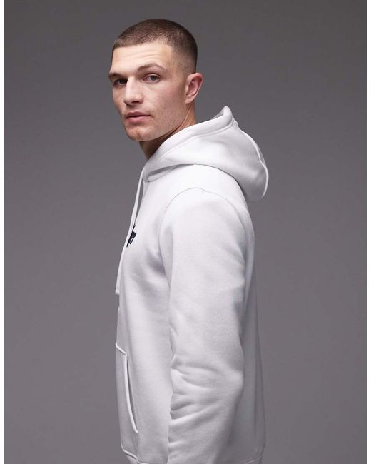 Tommy Hilfiger Gray Embroidered Flag Large Centre Logo Hoodie for men