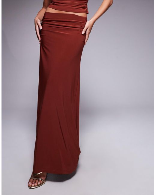 Forever New Red Slinky Maxi Skirt Co-Ord