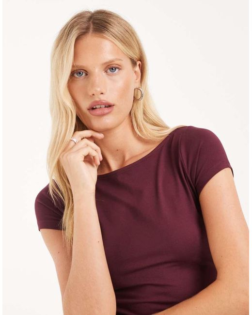 Hollister Red Seamless Slash Neck Top