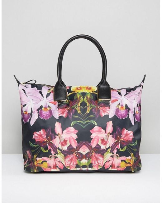 Ted Baker Floral Printed Clutch With Chain Strap