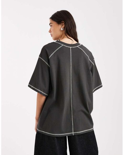 ASOS Black Oversized Short Sleeve T-shirt With Contrast Seams