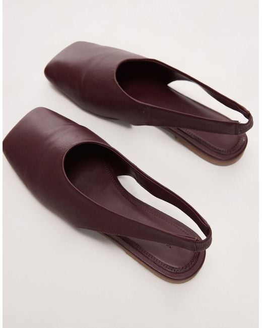 TOPSHOP Blue Brit Leather Slingback Ballet