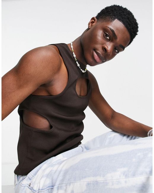 men's cut out shirt