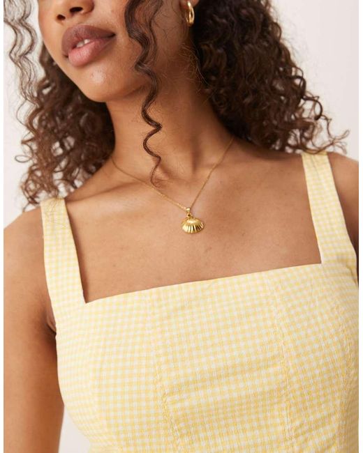 Abercrombie & Fitch Natural Square Neck Pleated A-line Mini Skort Dress