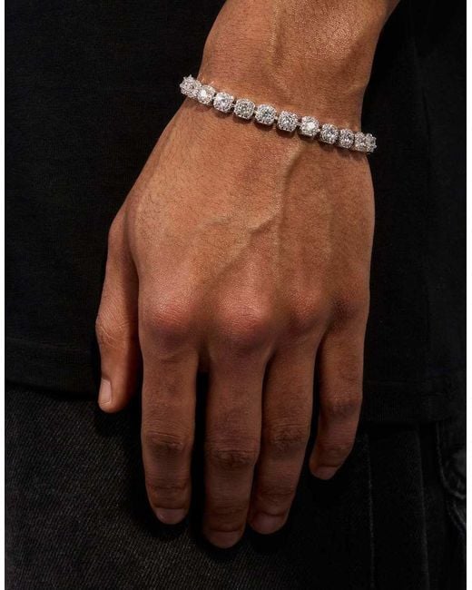 CERNUCCI White Clustered Tennis Bracelet for men