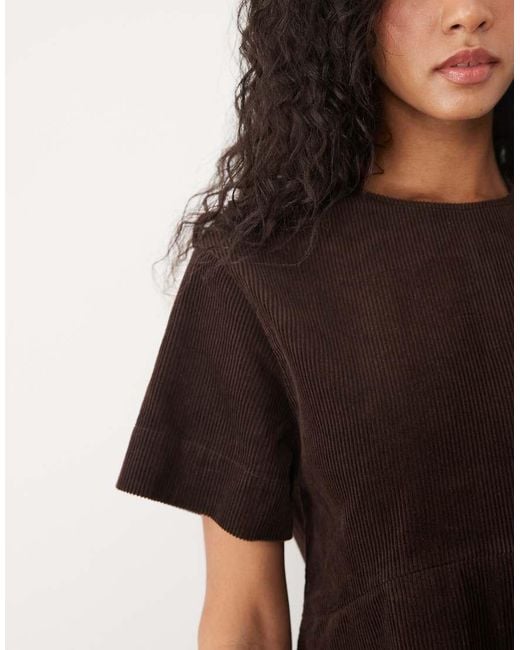 ASOS Black Mini Cord T-Shirt Dress