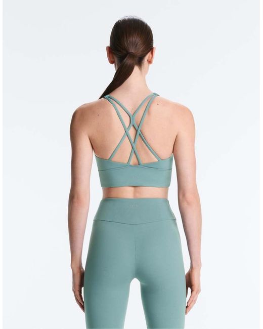 Oysho Green Medium-support Comfortlux Sports Bra With Cups