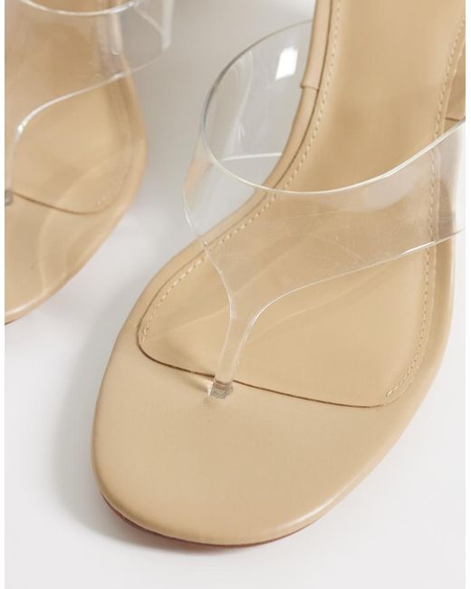 Mango White Clear Heeled Wedges