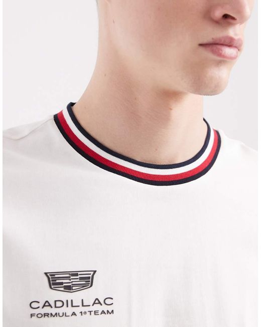 Tommy Hilfiger White X Cadillac F1 Replica T-Shirt for men