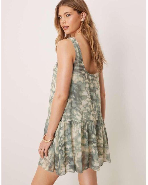 ASOS Multicolor Drop Waist Chiffon Mini Dress